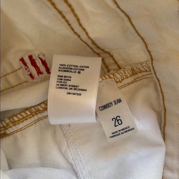 BDG Urban Outfitters Women’s 26 Cream Straight Leg Distressed Jeans - Picture 3 of 4